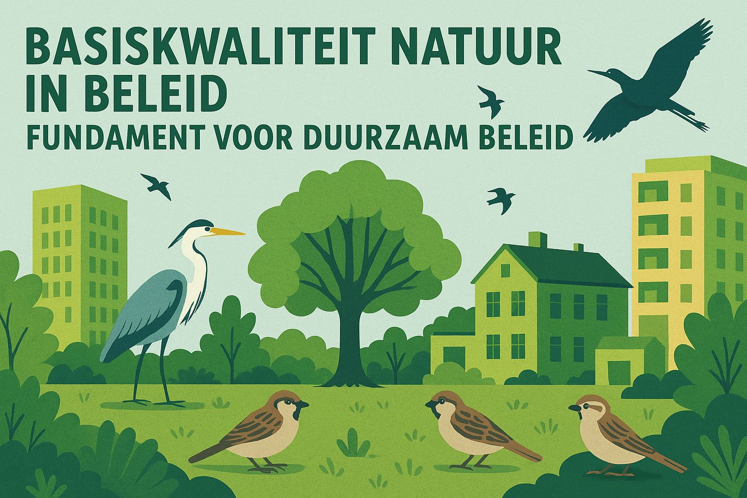 Basiskwaliteit Natuur in Beleid - fundament voor duurzaam beleid - AI illustratie