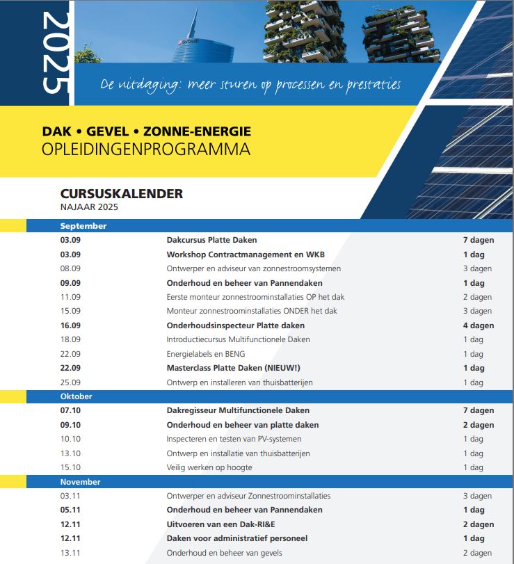 Cursuskalender najaar 2025