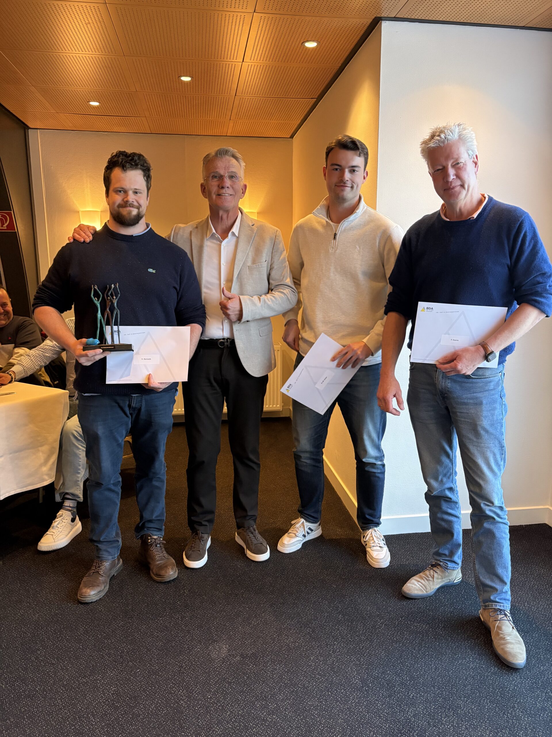 Van links naar rechts: Kristof Danneels, Paul Verkaik, Rens Dreijer en Frank Essink