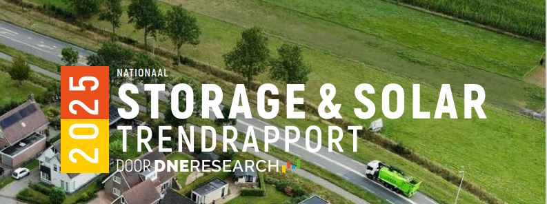 Screenshot van het Nationaal Storage en Solar trendrapport van SNE Research